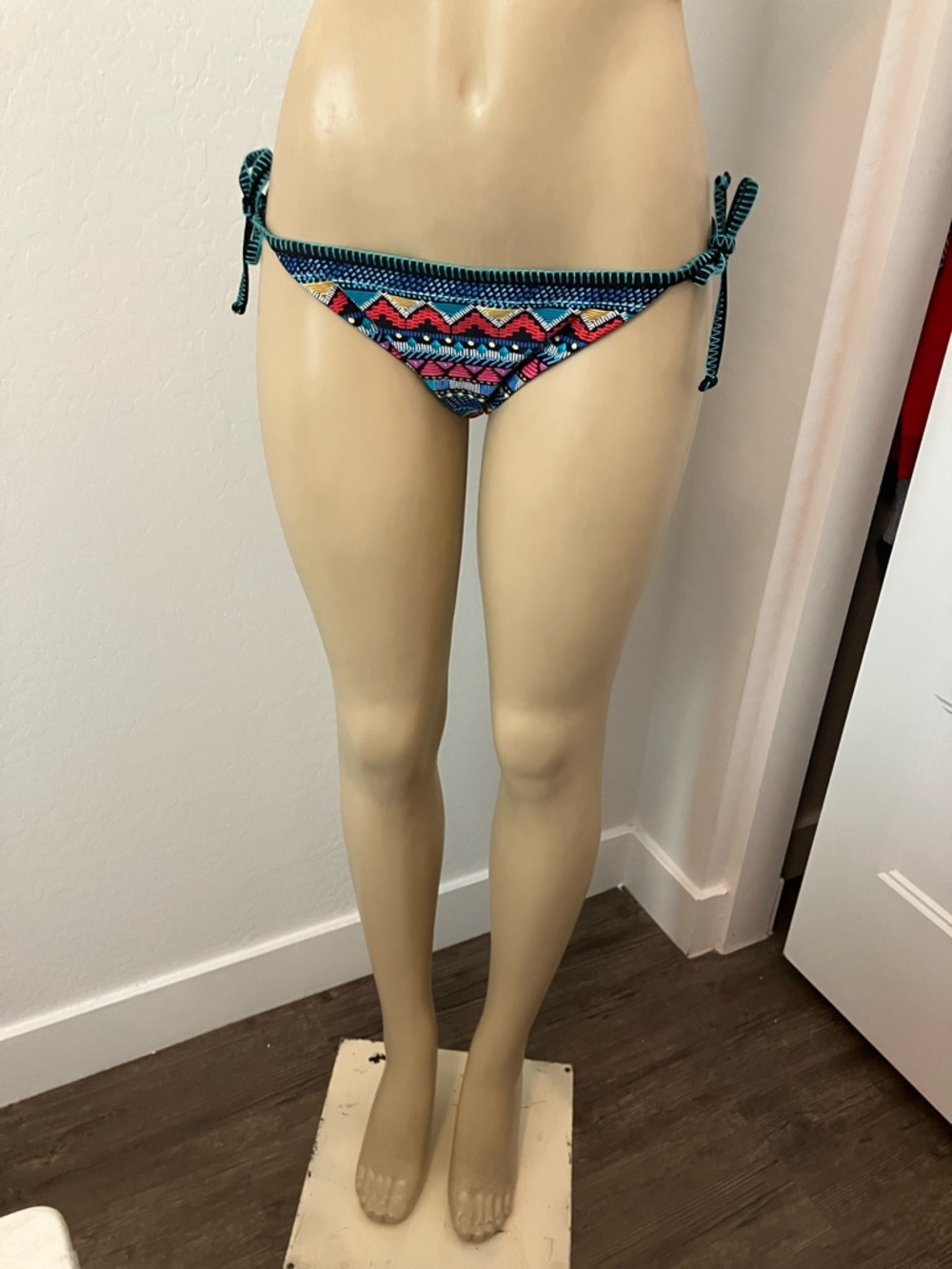 Colorful Aztec Print Tie-Side Bikini Bottoms